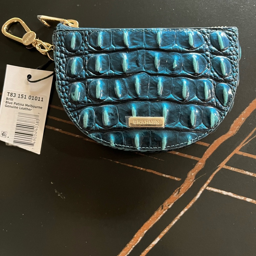 Brahmin Navy Textured Coin Pouch